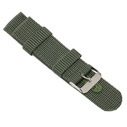 AMONIDA Uhrenarmband aus Segeltuch, Atmungsaktiv, Leicht, Robust, Schnellverschluss, 22 Mm, Zum Wandern für Frauen (Grün) von AMONIDA