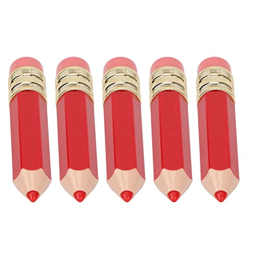 Leere Lip Glaze Tube, 5 Stück Red Pencil Lip Gloss Tubes für Zuhause von AMONIDA