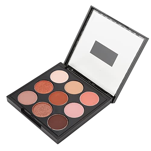 Make-up-Lidschatten-Palette, 9 Farben, Glitzer-Lidschatten-Palette, Matt-Glitter, ABS-Material, Hohe Sättigung, Erdfarbe, Orange, Tragbar für Make-up (02#) von AMONIDA