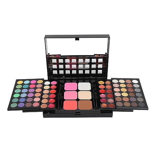 Make-up-Praxis-Gesichtsbrett, Lidschatten-Palette, Falsche Wimpern, Wimpernstift, Silikon-Make-up-Mannequin-Gesicht für Profis (Mittlere Hautfarbe) von AMONIDA