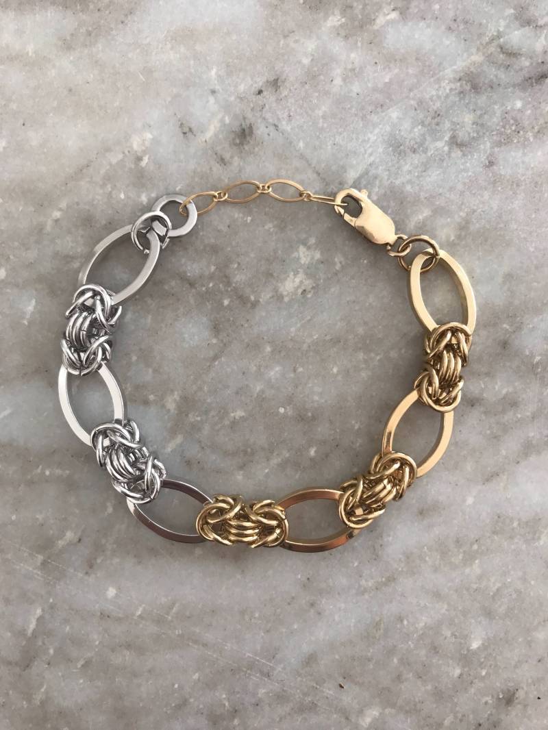 Dilara Intermix Armband, Gold Silber Mixed Metal Schmuck, Geschenk, Geschenk Für Sie Dilara Intermix Armband, Gold Silber Mixed Metal Schmuck, Geschenk, Geschenk Für Sie von AMORAMARA