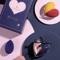 AMORTALS - Heart Makeup Blender Beauty Sponge Set with Storage Rack - 2 Types Red & Yellow (2pcs with rack) von AMORTALS