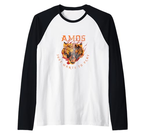 Herren AMOS - Schöner Jungen Name mit Tiger: Will nur spielen Raglan Herren AMOS - Schöner Jungen Name mit Tiger: Will nur spielen Raglan von AMOS Sohn Enkel Geburtstag Geschenkideen