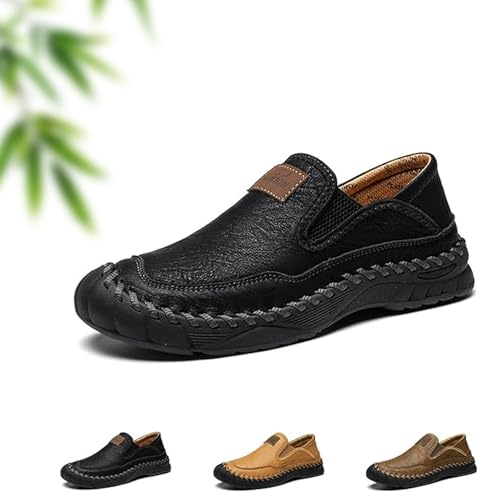 AMOUSDRDR Herren Handgefertigte Leder Orthopädische Outdoor Loafers, Atmungsaktive Business Casual Slip On Walking Schuhe Komfort Rutschfest Handgefertigte Leder Fahren Loafer, Schwarz , 0 UK AMOUSDRDR Herren Handgefertigte Leder Orthopädische Outdoor Loafers, Atmungsaktive Business Casual Slip On Walking Schuhe Komfort Rutschfest Handgefertigte Leder Fahren Loafer, Schwarz , 0 UK von AMOUSDRDR