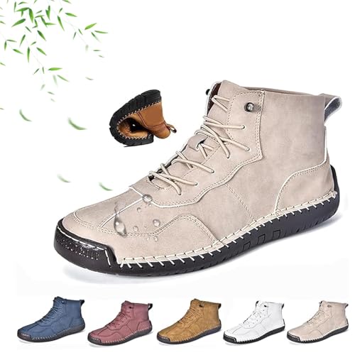 AMOUSDRDR Herren-Schnürstiefel, italienische handgefertigte Lederstiefel, bequeme handgefertigte Lederstiefel, wasserdicht, rutschfest, Outdoor-Wanderschuhe, mit Fußgewölbeunterstützung, beige, 0 UK AMOUSDRDR Herren-Schnürstiefel, italienische handgefertigte Lederstiefel, bequeme handgefertigte Lederstiefel, wasserdicht, rutschfest, Outdoor-Wanderschuhe, mit Fußgewölbeunterstützung, beige, 0 UK von AMOUSDRDR