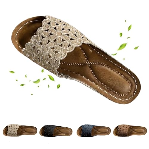 AMOUSDRDR Komfort Orthopädische Keilsandalen Damen Blumen Hohl Fußgewölbe Unterstützung Kleid Sandalen Sommer Offene Zehen Plattform Strand Hausschuhe, khaki, 40 EU AMOUSDRDR Komfort Orthopädische Keilsandalen Damen Blumen Hohl Fußgewölbe Unterstützung Kleid Sandalen Sommer Offene Zehen Plattform Strand Hausschuhe, khaki, 40 EU von AMOUSDRDR