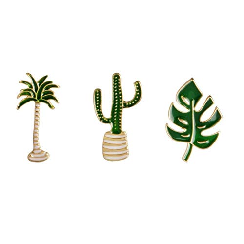 AMOYER Pflanze Brosche Kreative Tropische Palmen Blätter Kaktus Coconut Tree Broschen Frauen Kleidung Revers Pin 1 Set von AMOYER
