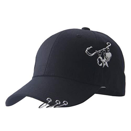 Baseball Cap K-Pop-Jungen Im Freien Eisen Ring Baseball-Mütze Lässige Adjustable Vati-Hut Hip Hop-Hut von AMOYER