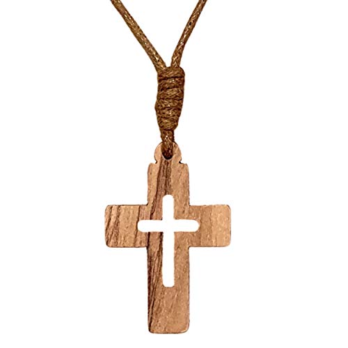 AMPALS,braun Halskette mit Kreuz authentischen Olivenholz handgefertigt in Jerusalem,Kraft Jute Cord Box,Taufe, Kommunion,Christentag,Geburtstag,Autoschutz,Zuhause, Wohlbefinden AMPALS,braun Halskette mit Kreuz authentischen Olivenholz handgefertigt in Jerusalem,Kraft Jute Cord Box,Taufe, Kommunion,Christentag,Geburtstag,Autoschutz,Zuhause, Wohlbefinden von AMPALS