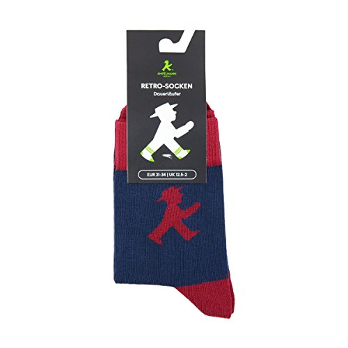 AMPELMANN Dauerläufer | Socken dunkelblau | Geher aus Baumwolle in blau und bordeaux (35/38) von AMPELMANN