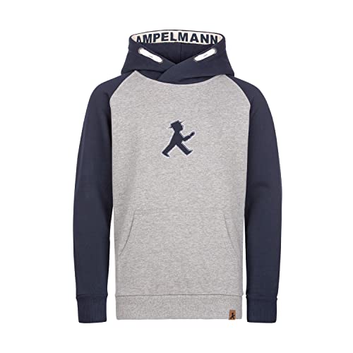 AMPELMANN Kapuzen Pullover | Kleiner REBELL | grau blau | Hoodie | Kängurutasche | weiche angeraute Innenseite | Berlin (Kleiner REBELL, DE/NL/SE/PL, Numerisch, 128, Regular) von AMPELMANN