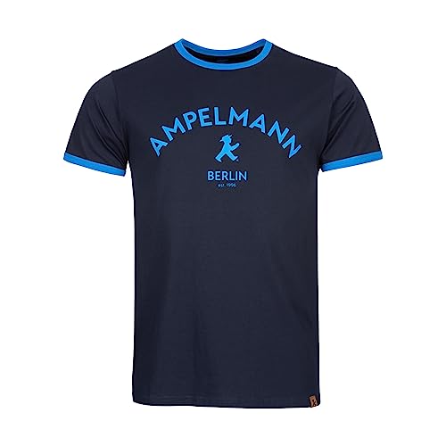 AMPELMANN T-Shirt | POSERBOY | Dunkelbalu | Unisex | Rundhals | 100% Baumwolle | Kurzarm Oberteil | Berlin (as3, Alpha, m, Regular, Regular) von AMPELMANN