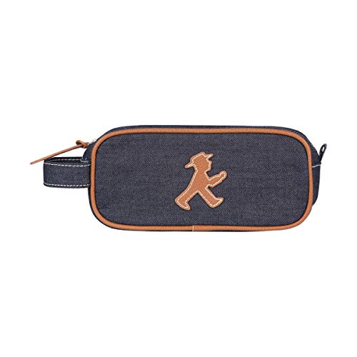 AMPELMANN Sammler Stiftetasche Jeans Baumwolle-Canvas mit Griffgurtel von AMPELMANN