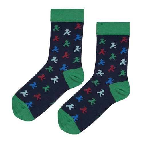 AMPELMANN Socken | DAUERLÄUFER Muster | blau grün | BIO Baumwolle | Berlin | Souvenir (0107703134, DE/NL/SE/PL, Numerisch, 31, 34, Regular, Regular) von AMPELMANN