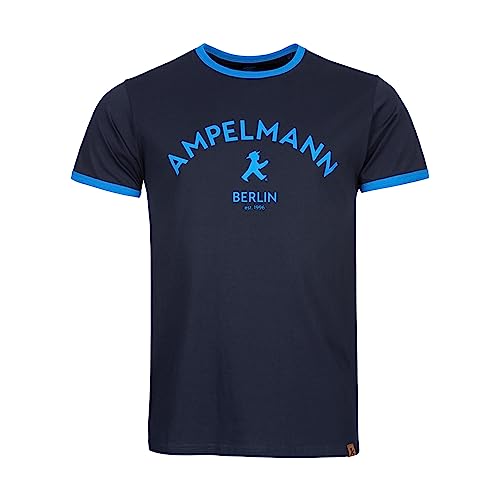 AMPELMANN T-Shirt | POSERBOY | Dunkelbalu | Unisex | Rundhals | 100% Baumwolle | Kurzarm Oberteil | Berlin (as3, Alpha, s, Regular, Regular) von AMPELMANN