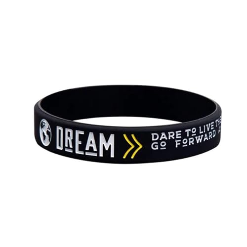 AMPUTEE 1 Stück Motivationszitate Traumfokus Erfolgsarmbänder Silikonarmbänder Gummiarmband Armband (Color : Dream_A) von AMPUTEE