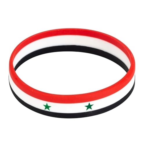 AMPUTEE 1 Stück Syrien-Flagge Silikon-Gummi-Armbänder Sport-Armband-Armband for Damen und Herren (Color : FB0035_A) von AMPUTEE