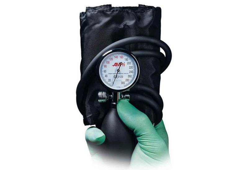 AMPri Handgelenk-Blutdruckmessgerät Med Comfort Oberarm Aneroid Blutdruckmessgerät, schwarz, Manschette mi von AMPri