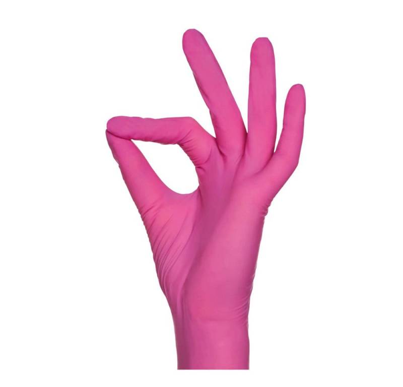 AMPri Nitril-Handschuhe STYLE GRENADINE, Nitril-Untersuchungshandschuh, puderfrei, magenta von AMPri