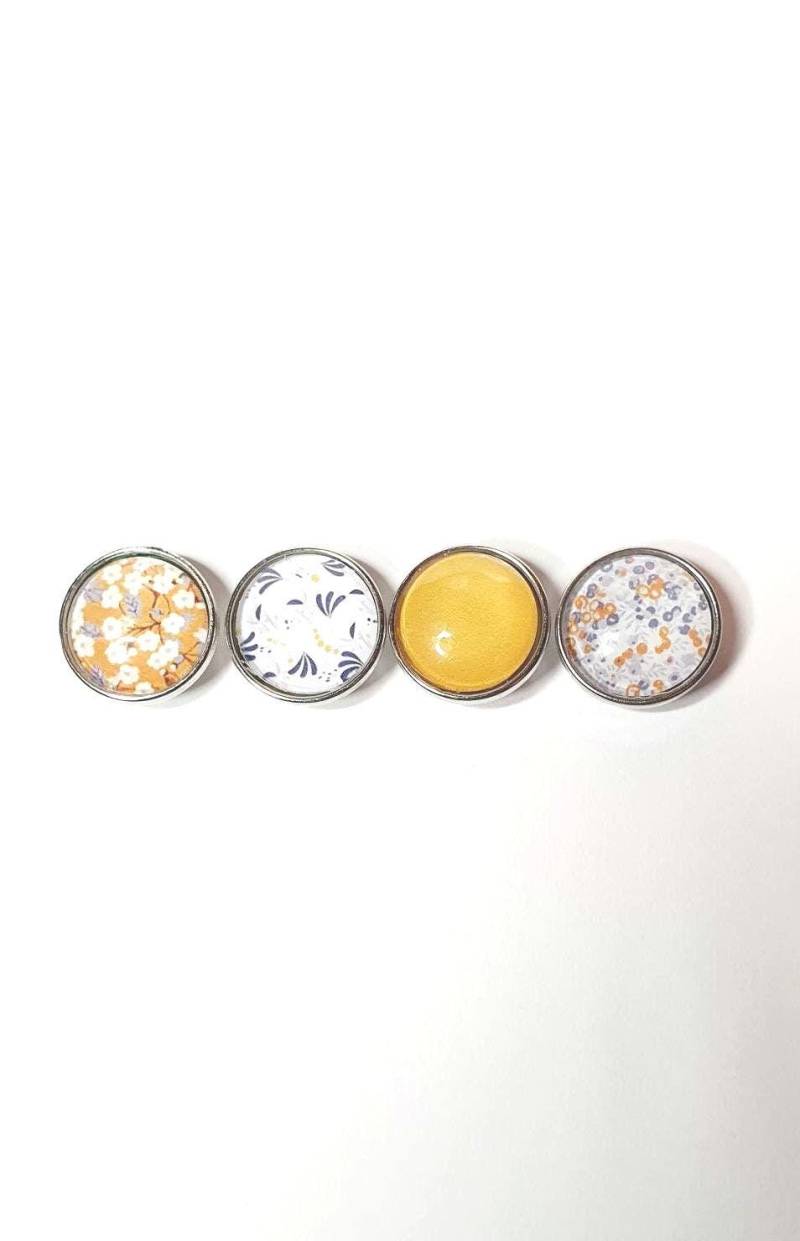 18-mm-Druckknopf in Blumen - Und Senfgelbtönen Ihrer Wahl von AMRCreas