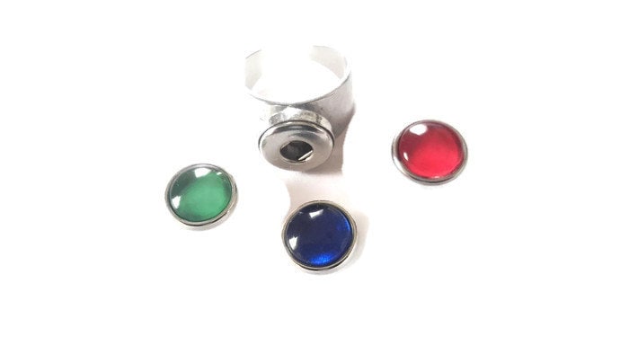 Mini 12mm Druckknopfring Und Seine 3 Roten, Blauen Grünen Druckknöpfe von AMRCreas