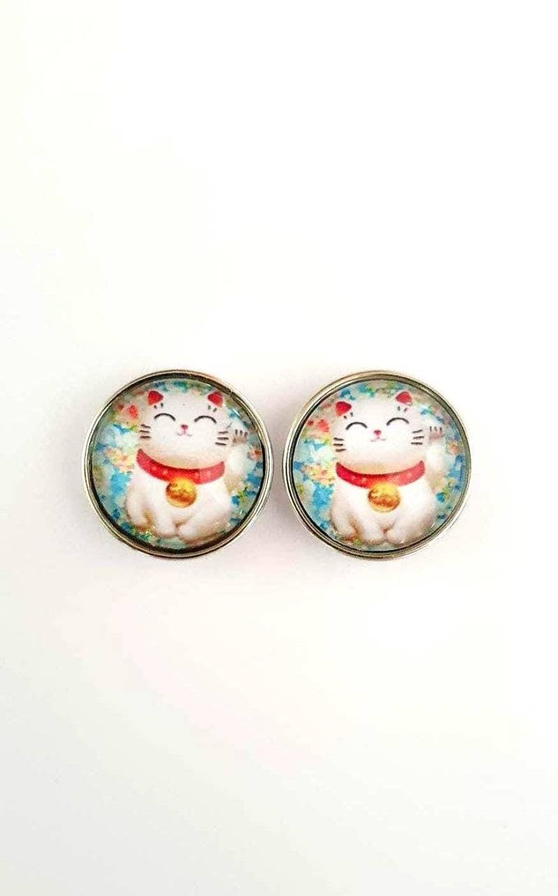 Paar Glücks-Knopf-Katzen-Druckknöpfe von AMRCreas