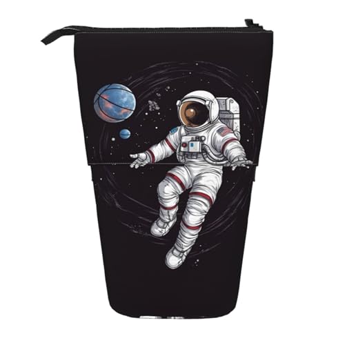 AMREWQYL Astronaut Space Basketball bedruckte Bleistift-Teleskop-Aufbewahrungstasche von AMREWQYL