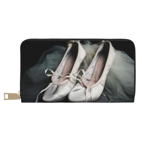AMREWQYL Ballettschuh bedrucktes Leder Geldbörse Damen Reisebrieftasche Kreditkartenbörse, Weiss/opulenter Garten, Einheitsgröße von AMREWQYL