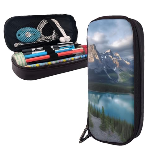 AMREWQYL Banff National Park Federmäppchen aus bedrucktem Leder von AMREWQYL