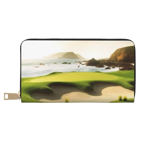 AMREWQYL Beach Golf Course Printed Leather Wallet Women Travel Wallet Credit Card Wallet, Weiss/opulenter Garten, Einheitsgröße von AMREWQYL