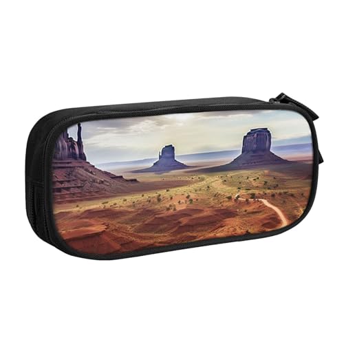 AMREWQYL Bedrucktes Federmäppchen, Motiv: Landscape of Monument Valley, Schreibwaren-Aufbewahrungsbox AMREWQYL Bedrucktes Federmäppchen, Motiv: Landscape of Monument Valley, Schreibwaren-Aufbewahrungsbox von AMREWQYL