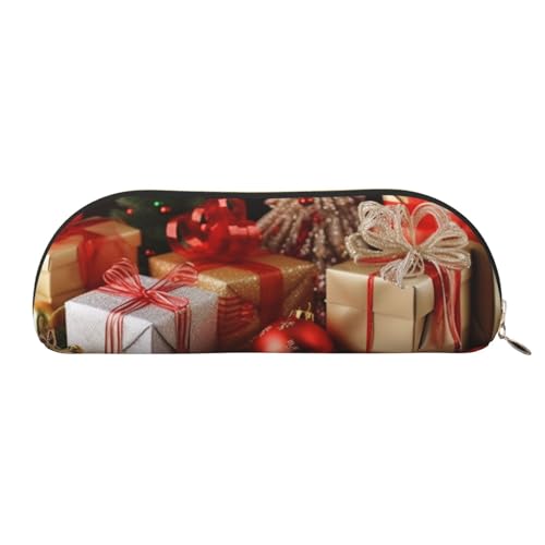 AMREWQYL Bedrucktes Federmäppchen aus Leder für Weihnachtsdekoration, tragbares Schreibwarenetui von AMREWQYL