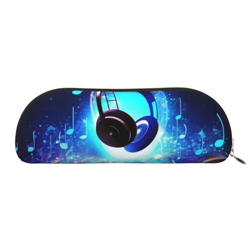 AMREWQYL Bedrucktes Federmäppchen aus Leder mit Musiknacht, tragbare Schreibwaren-Tasche von AMREWQYL