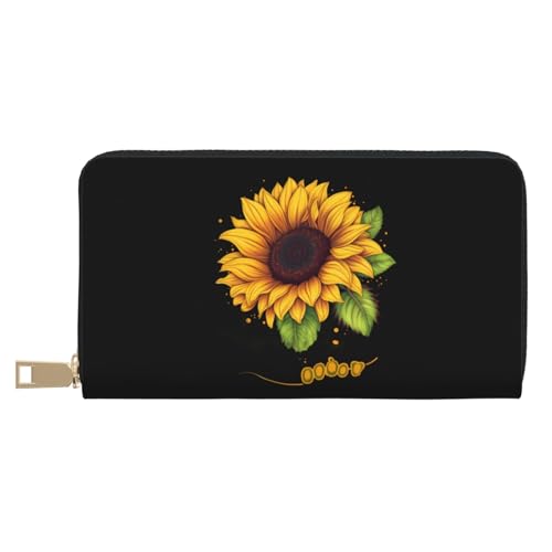 AMREWQYL Blessed to Be Called Sunflower Printed Leather Wallet Women Travel Wallet Credit Card Wallet, Weiss/opulenter Garten, Einheitsgröße von AMREWQYL