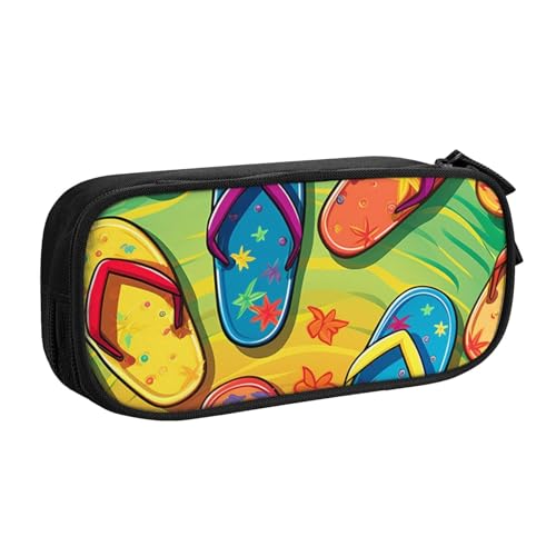 AMREWQYL Bunte Flip-Flops bedruckte Stifteetui, Schreibwaren-Aufbewahrungsbox von AMREWQYL