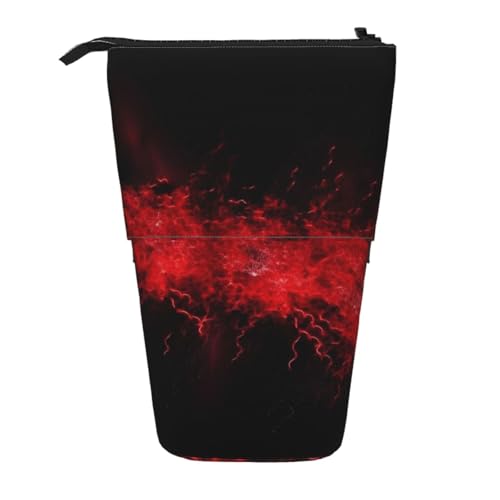 AMREWQYL Explosion Burst Teleskop-Aufbewahrungstasche für Bleistifte, Rot / Schwarz von AMREWQYL