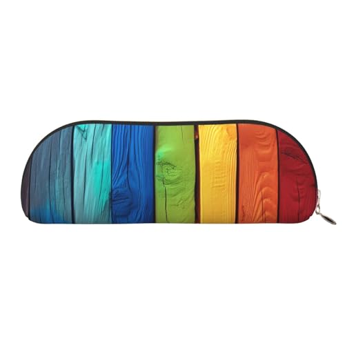 AMREWQYL Farbiges Holz1 bedrucktes Federmäppchen, Leder-Federmäppchen, tragbare Schreibwaren-Tasche von AMREWQYL