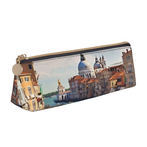 AMREWQYL Federmäppchen, Motiv: Grand C in Italy, bedrucktes Leder-Federmäppchen, tragbare Schreibwarentasche von AMREWQYL