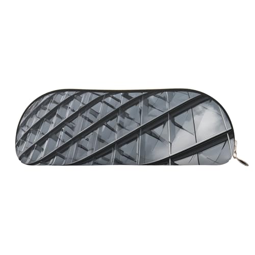 AMREWQYL Federmäppchen aus Leder, mit hohem Gebäude, tragbares Schreibwarenetui von AMREWQYL