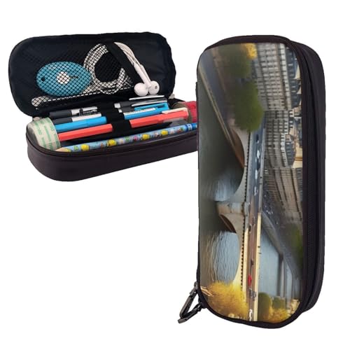 AMREWQYL Federmäppchen aus Leder im Querformat Paris von AMREWQYL