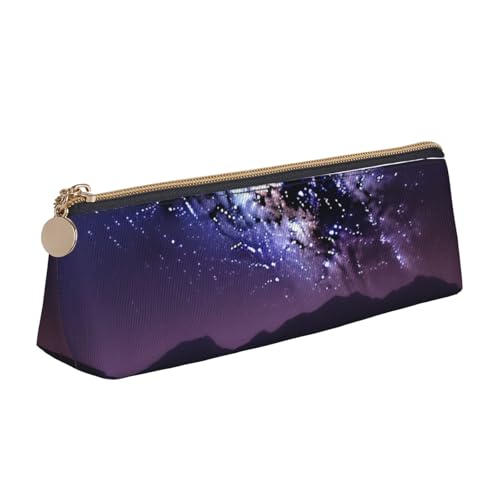 AMREWQYL Federmäppchen aus Leder mit Aufdruck "Night in the Desert", tragbare Schreibwaren-Tasche von AMREWQYL