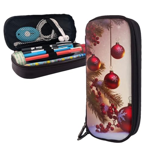 AMREWQYL Federmäppchen aus Leder mit Aufschrift "Merry Christmas" von AMREWQYL