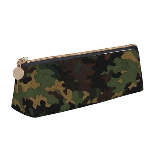 AMREWQYL Federmäppchen aus Leder mit Camouflage-Muster, tragbare Schreibwaren-Tasche von AMREWQYL