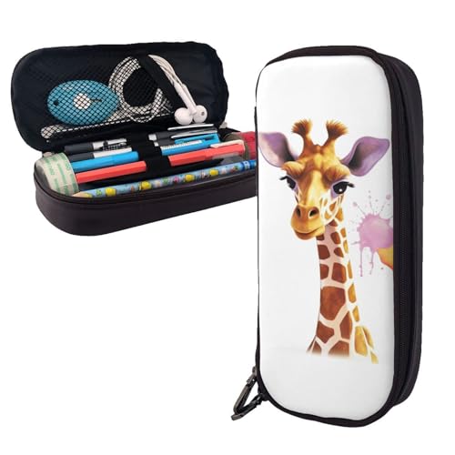 AMREWQYL Federmäppchen aus Leder mit Giraffenmotiv von AMREWQYL