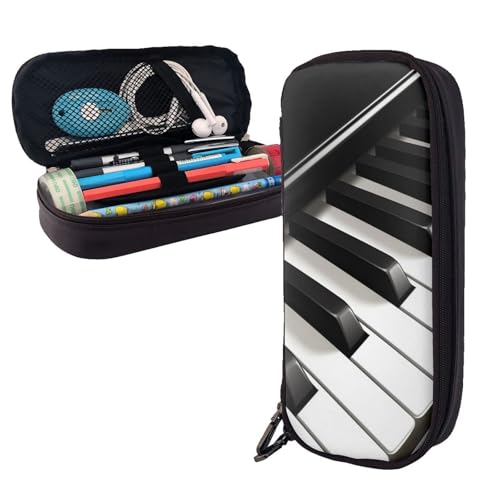 AMREWQYL Federmäppchen aus Leder mit Klaviertasten-Aufdruck von AMREWQYL