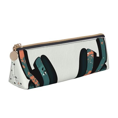 AMREWQYL Federmäppchen aus Leder mit Kopfhörer-Muster, tragbare Schreibwaren-Tasche von AMREWQYL