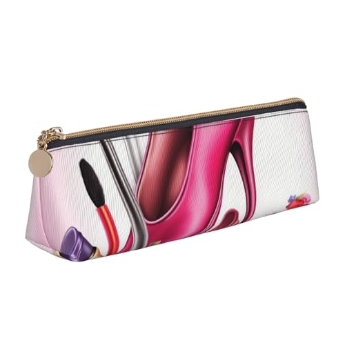 AMREWQYL Federmäppchen aus Leder mit Schuhen und Make-up, tragbare Schreibwaren-Tasche von AMREWQYL