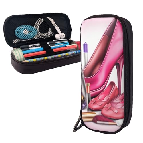 AMREWQYL Federmäppchen aus Leder mit Schuhen und Make-up von AMREWQYL