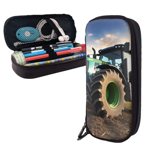 AMREWQYL Federmäppchen aus Leder mit Traktor-Motiv, Aufbewahrungstasche von AMREWQYL
