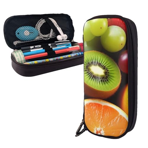 AMREWQYL Federmäppchen aus Leder mit frischem Obst-Motiv von AMREWQYL